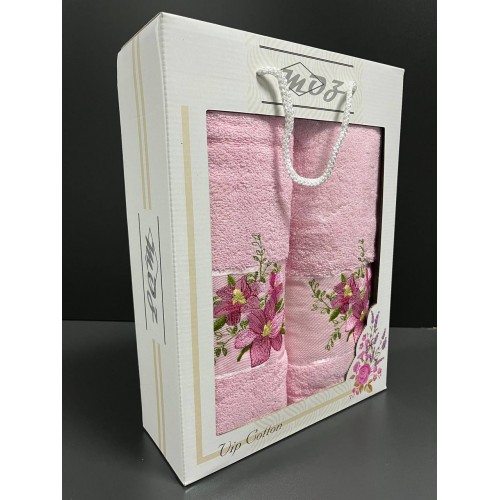 Подарочный набор полотенец MOZ Сattleya Турция Розовый